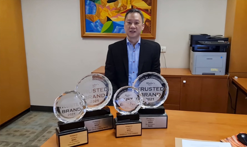 BDO, voted by Filipino consumers in Reader’s Digest Trusted Brands Awards